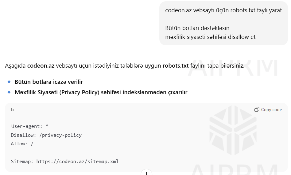 seo-da robots.txt faylı